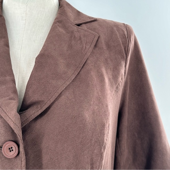 Kim Rogers Signature blazer size 1X brown microsuede Corpcore southwestern - Picture 2 of 10